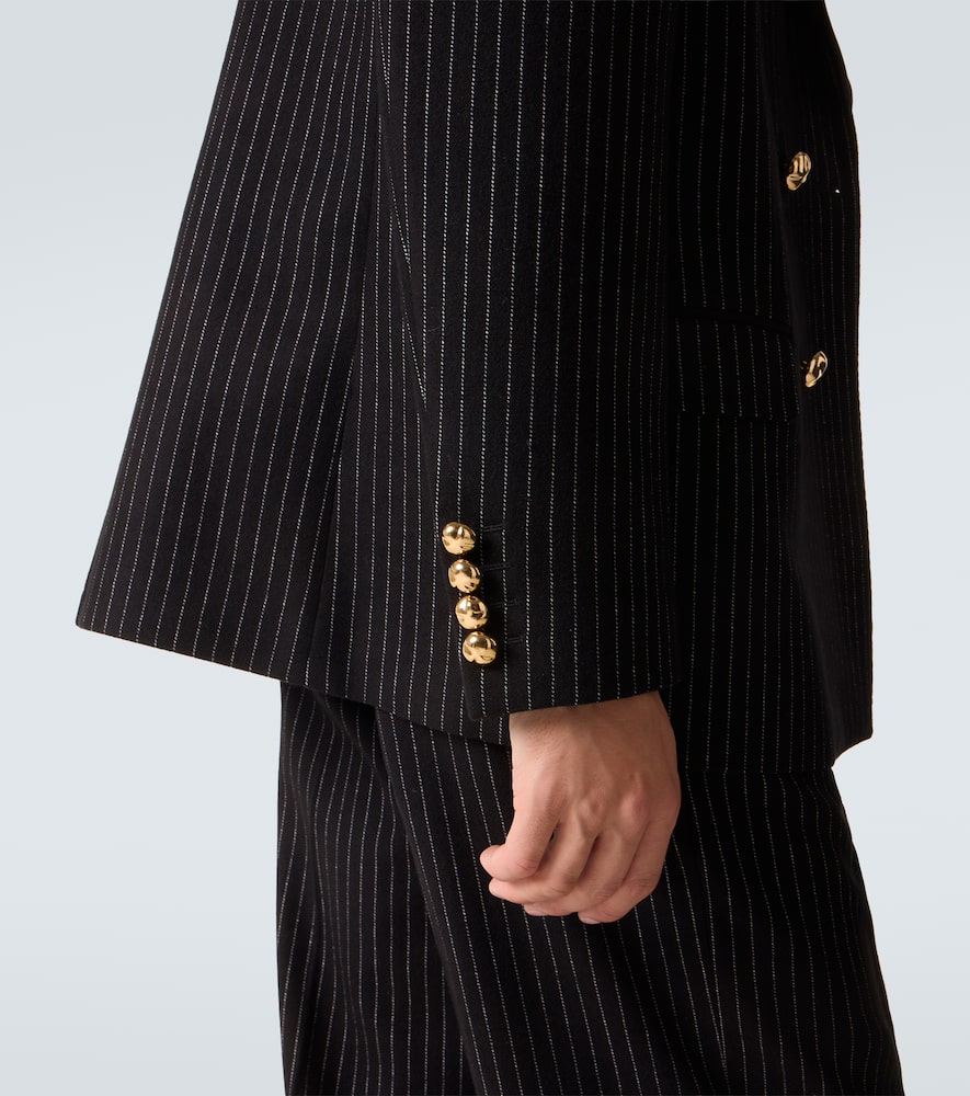 Chalk stripe wool and silk blazer