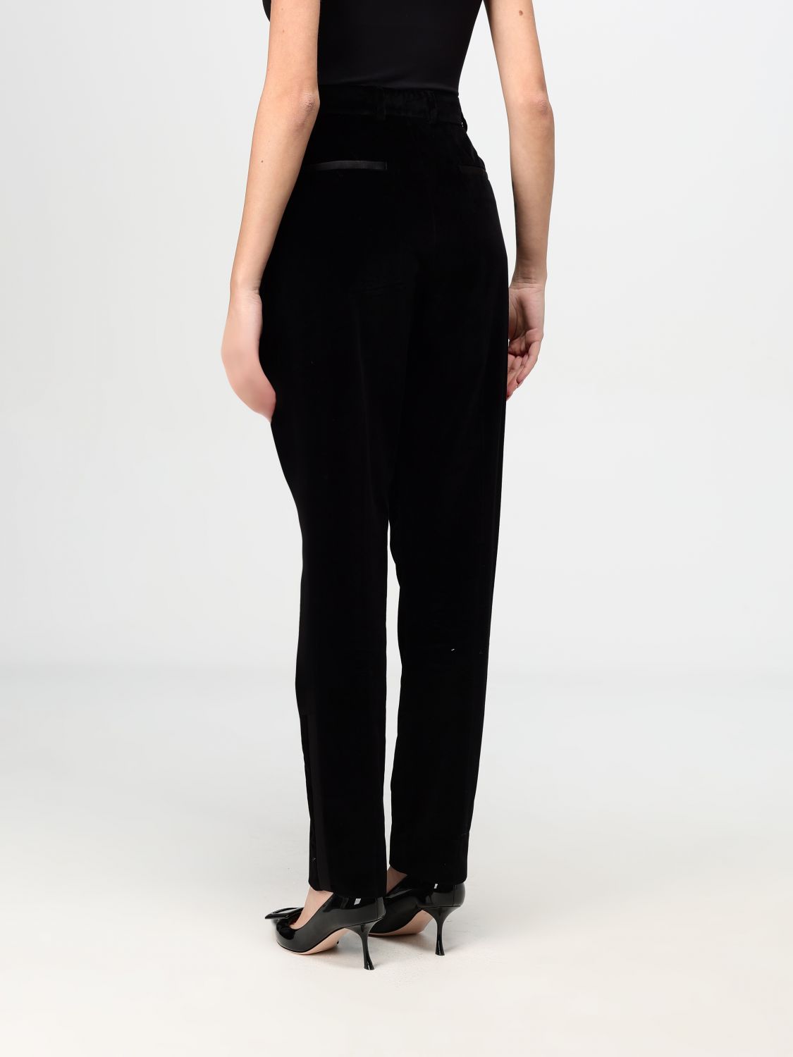 Tailored velvet trousers - Black