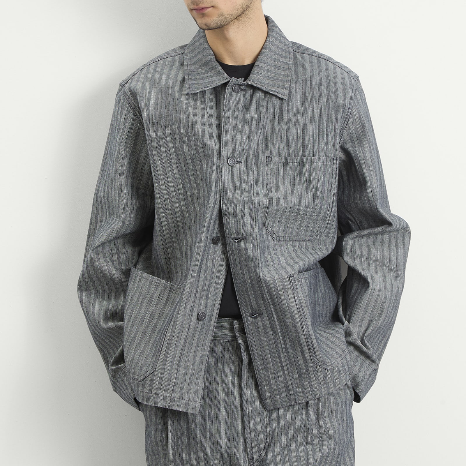 Men's Herringbone Chore Jacket Raw Denim