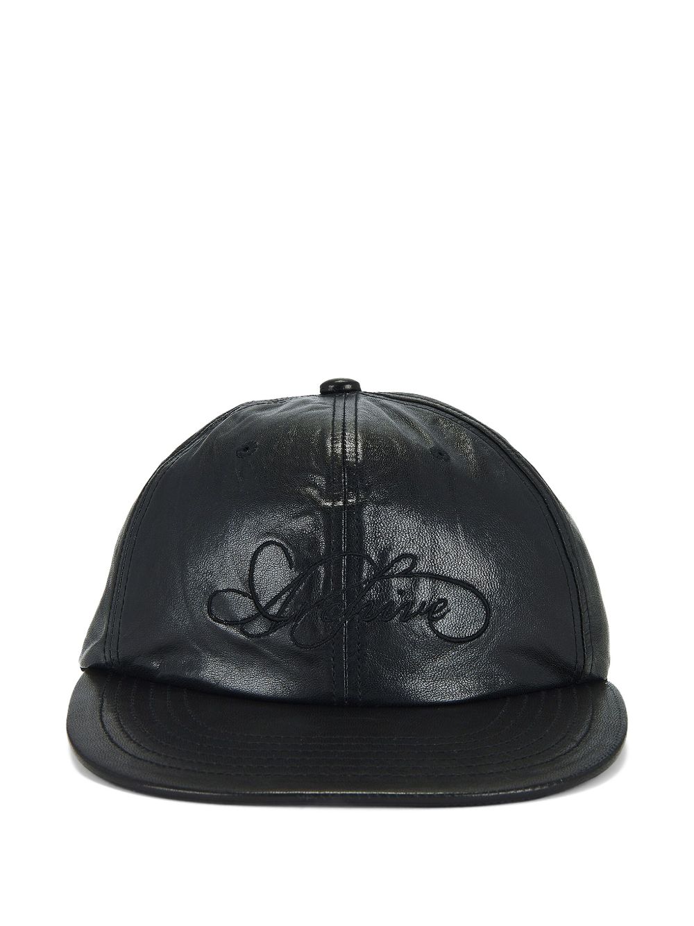 8.0 leather cap - Black