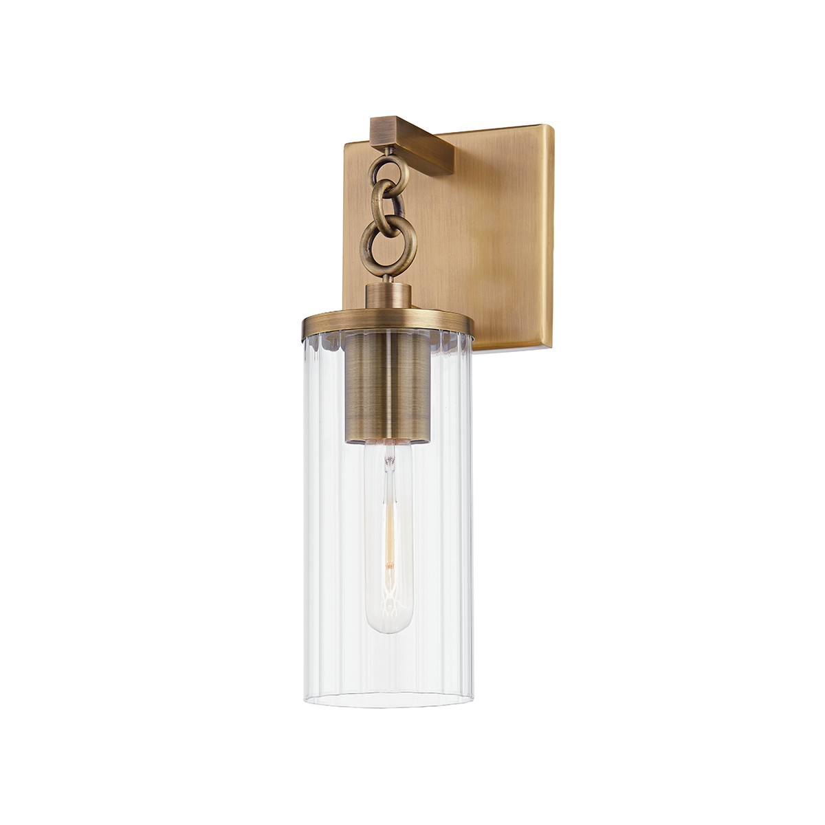 Patina Brass One Light Outdoor Wall Sconce from the Yucca Collection