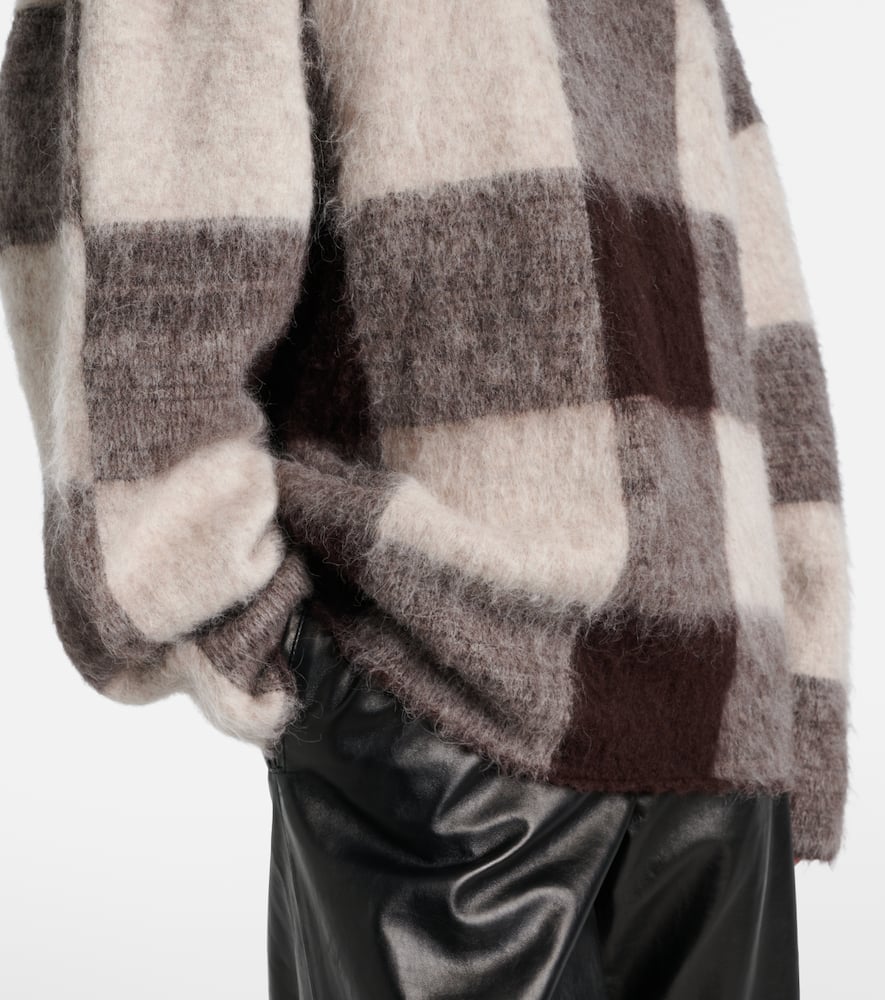 Kai checked alpaca-blend turtleneck sweater