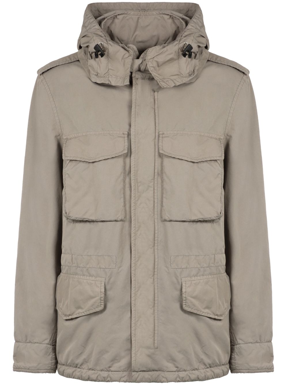 Multi-pocket hooded jacket - Neutrals