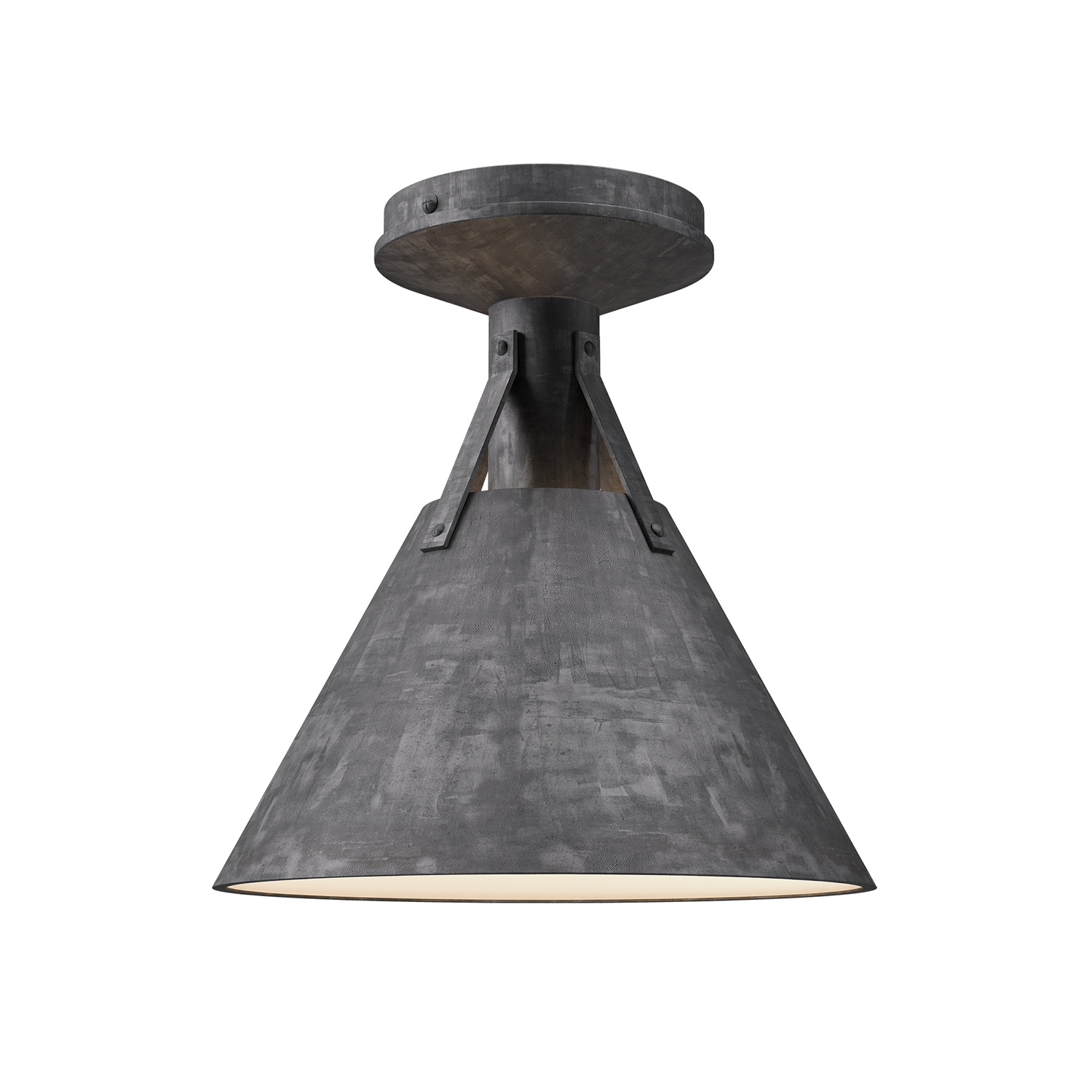 Steel Shade One Light Flush Mount from the Archer Collection