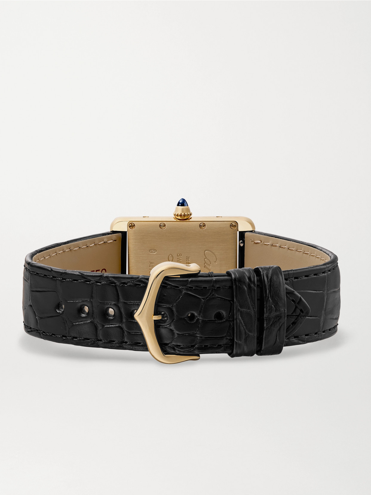 Tank Louis 33.7mm Medium 18-karat Gold And Alligator Watch - One size