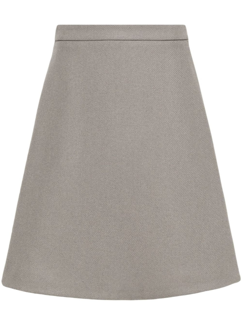 Taupe Knitted Midi Skirt