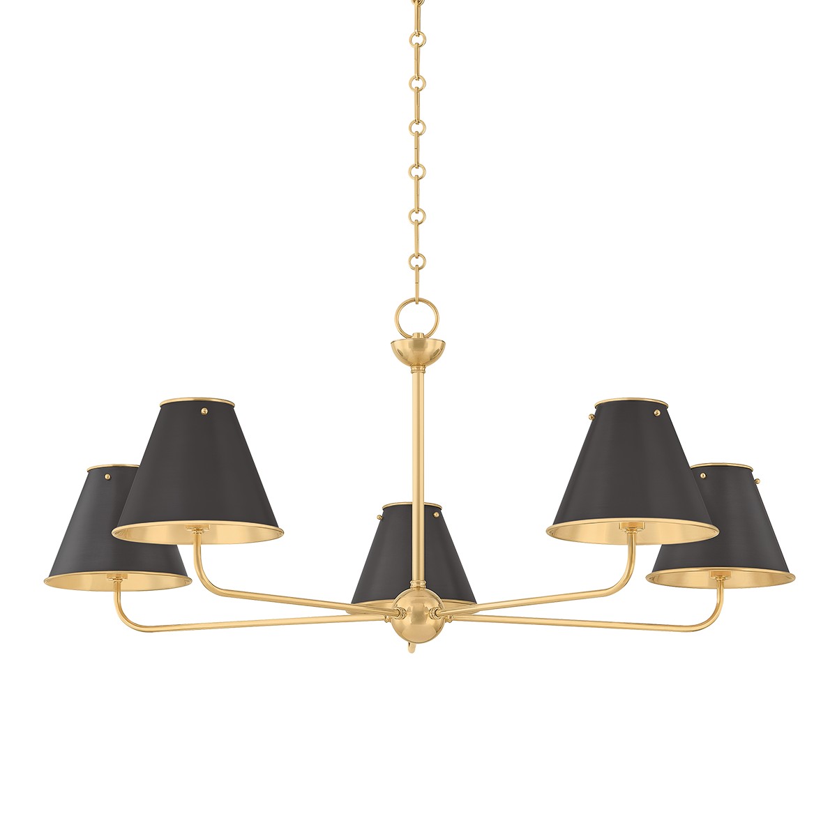 Aged Brass Chandelier from the Burghley Collection