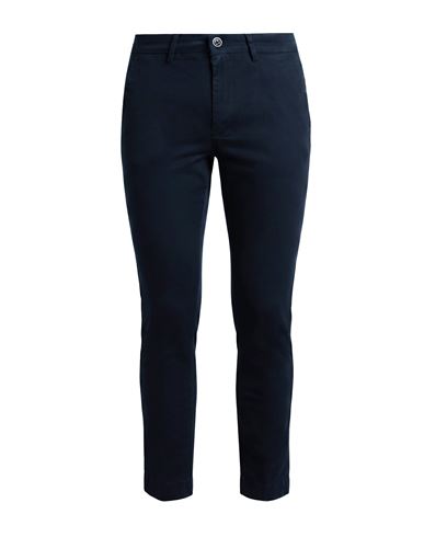 Man Pants Navy Size 36 Cotton, Elastane