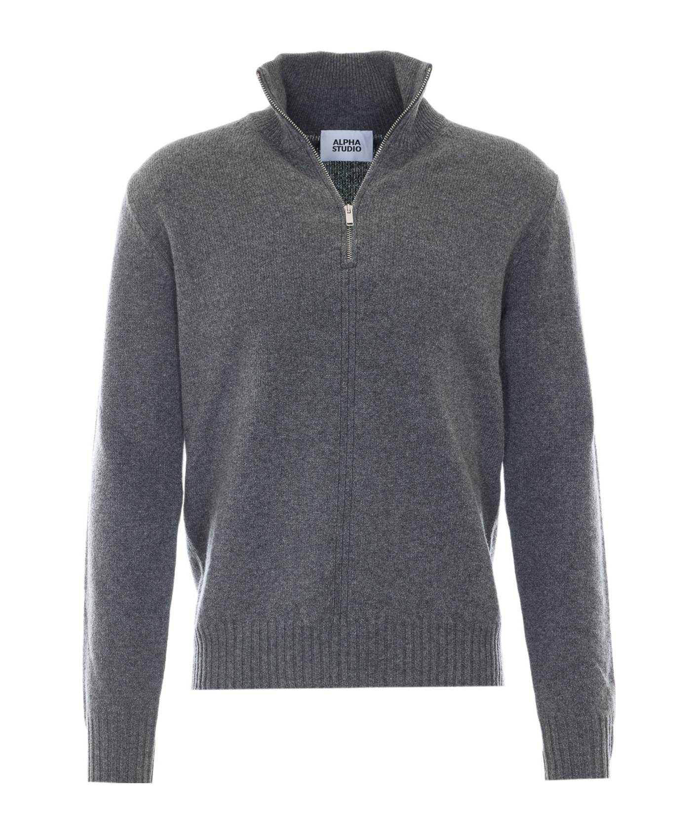 Long-sleeve zip-up cardigan