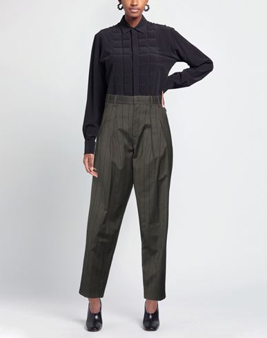 Dondup Woman Pants Dark green Size 6 Cotton, Polyester, Virgin Wool, Elastane