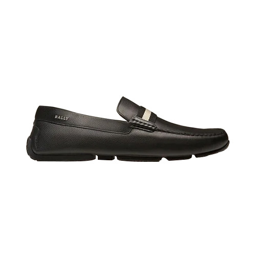 Striped leather loafers