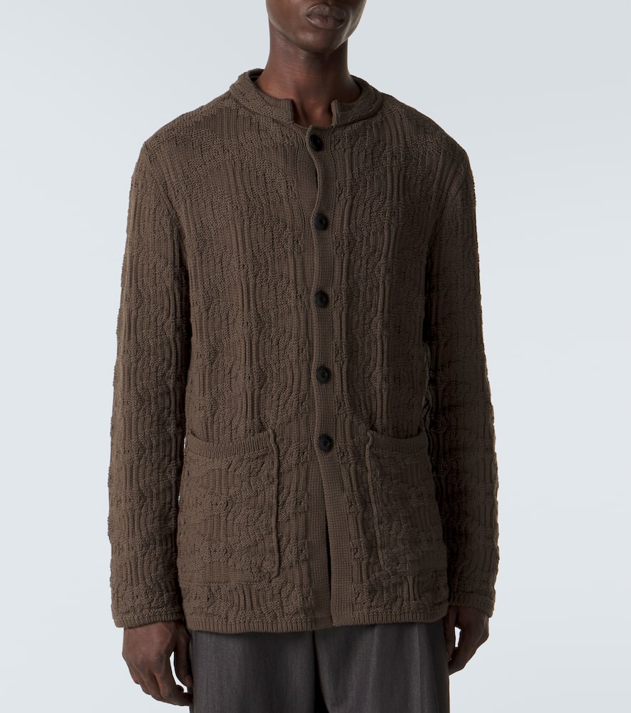Ribbed-knit cotton-blend cardigan