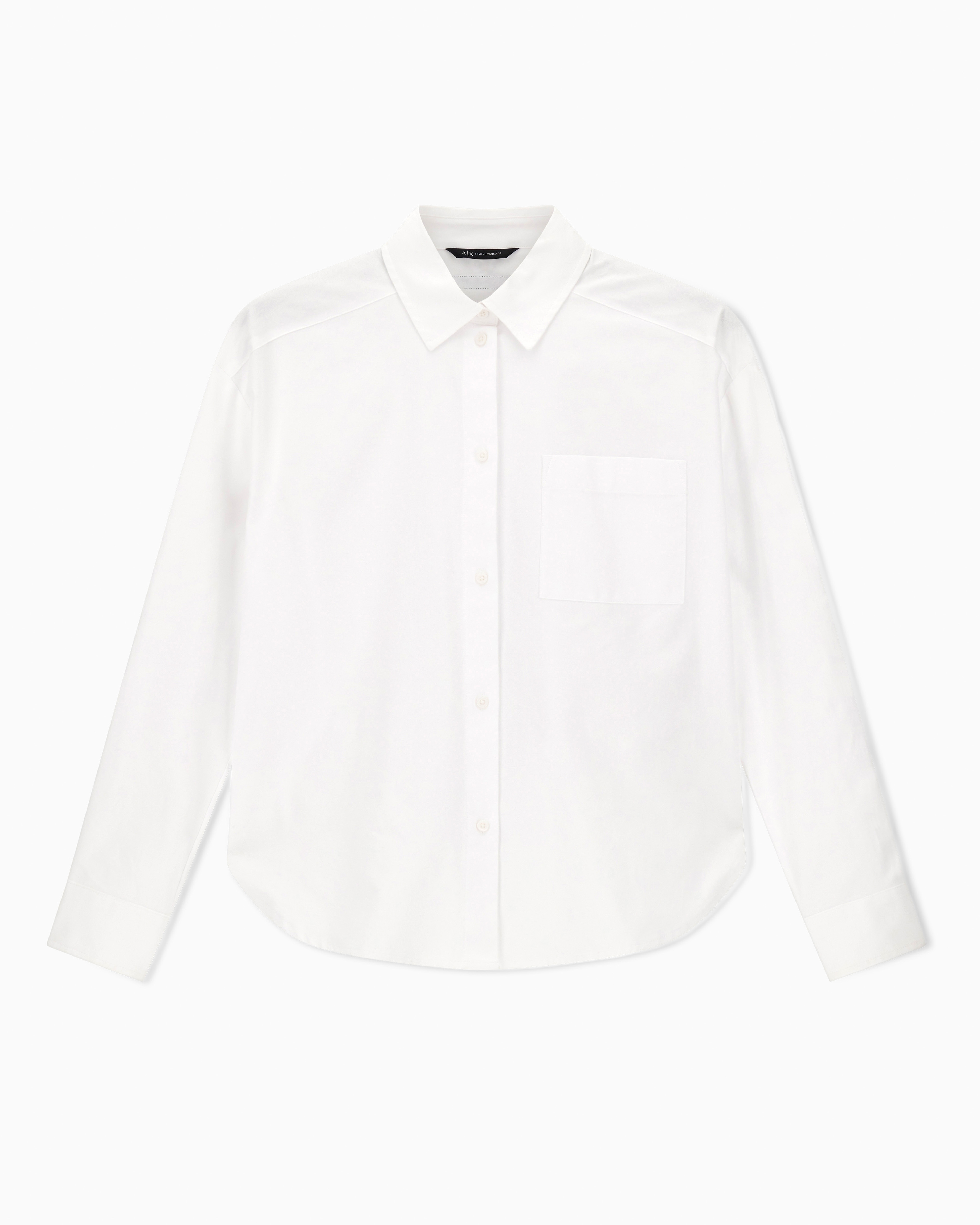 Cropped cotton oxford shirt