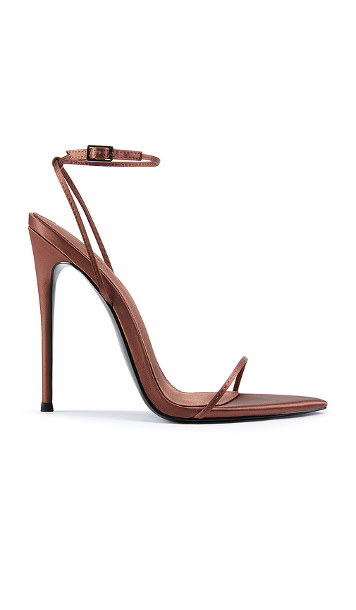 FEMME LA Andx Satin Sandal in Chocolate. 9. Also , 6