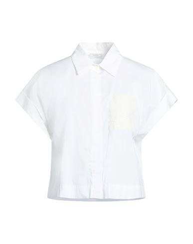 Woman Shirt White Size 8 Cotton, Silk, Elastane