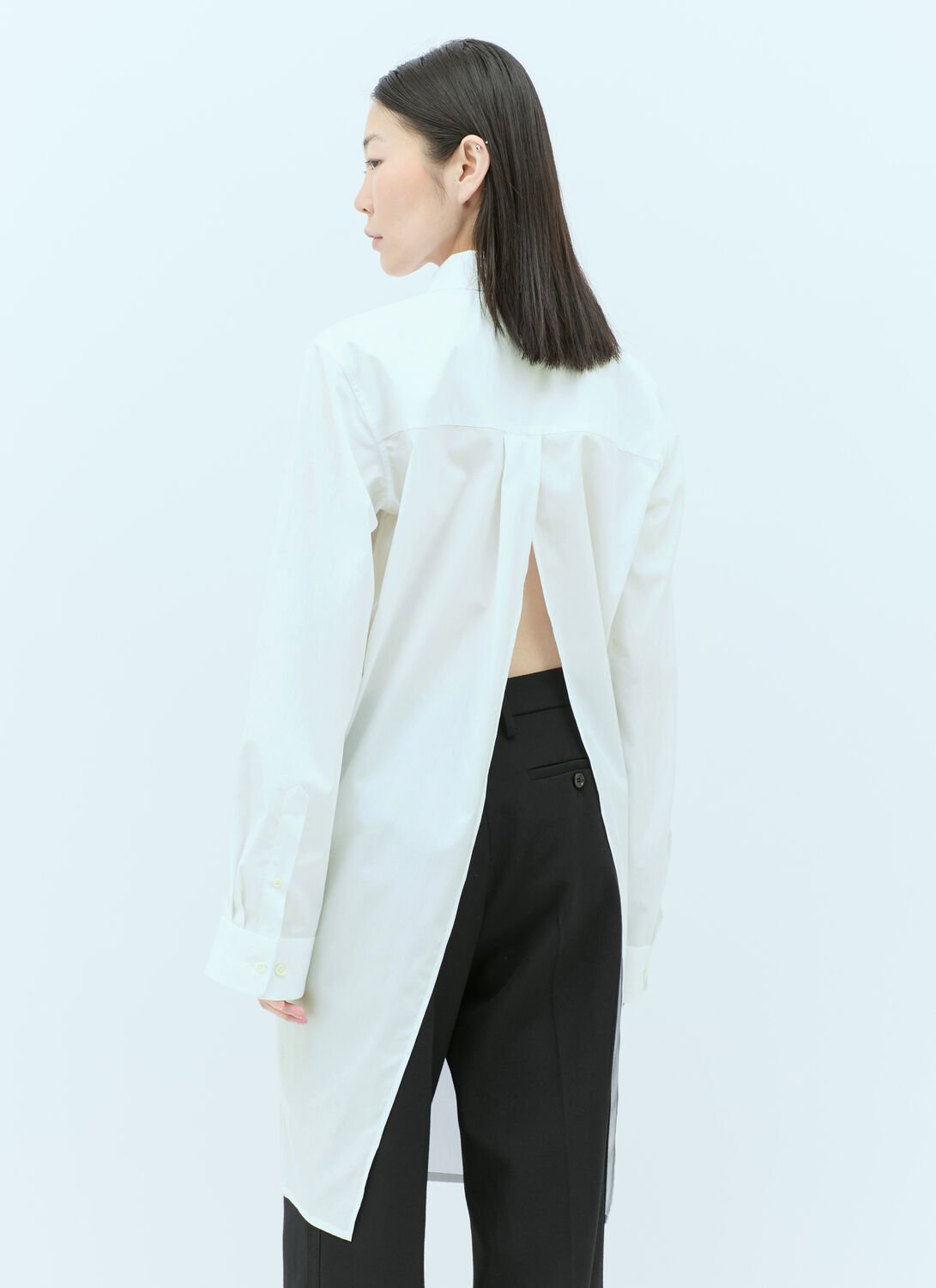 Open-rear Poplin Shirt - Woman Shirts White Fr