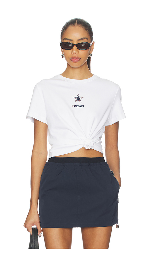 Terez x REVOLVE Cowboys Basic Logo Tee in White. L. Also in M, S, XL