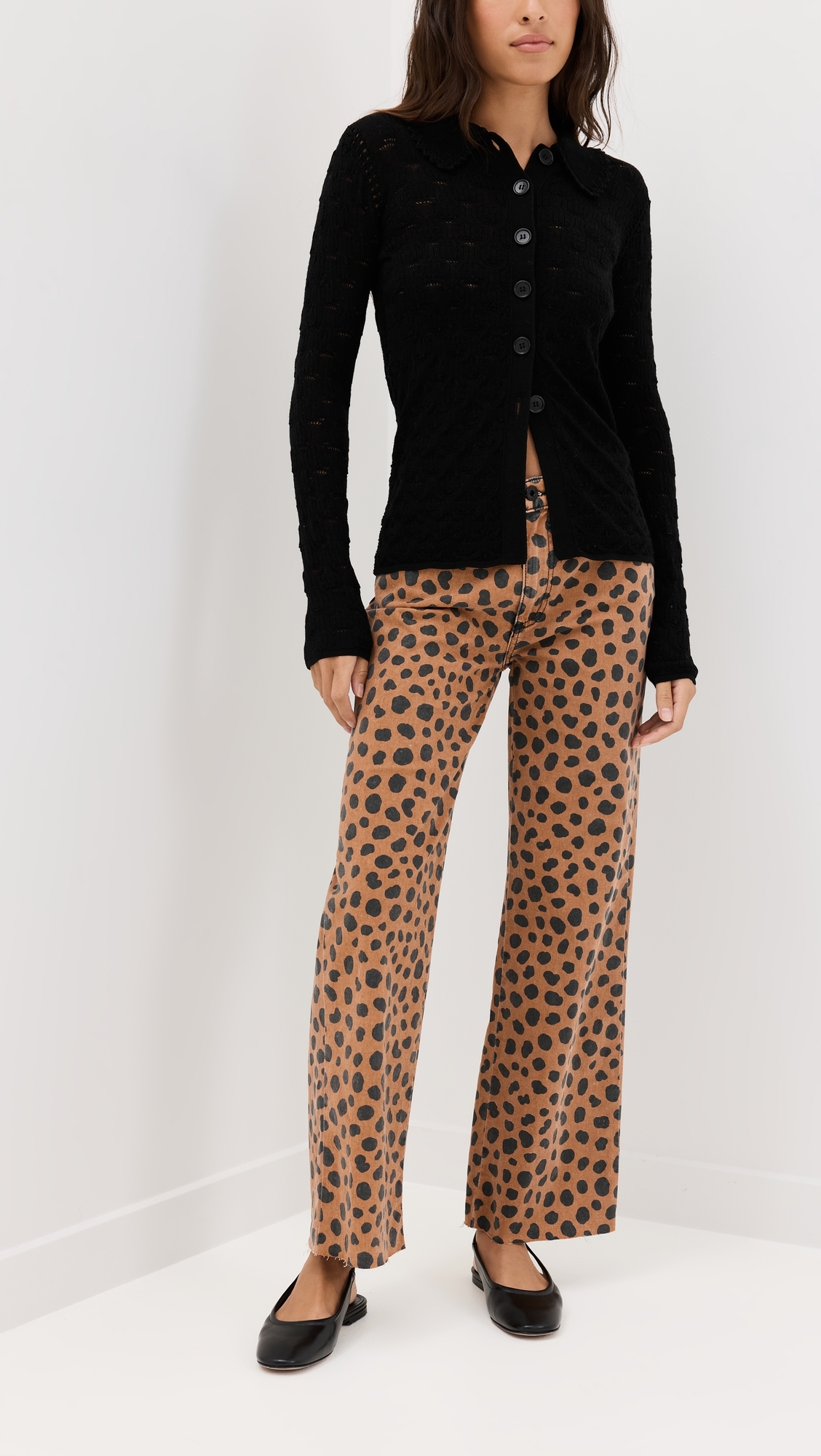 Crop Wide Leg Pants Cheetah