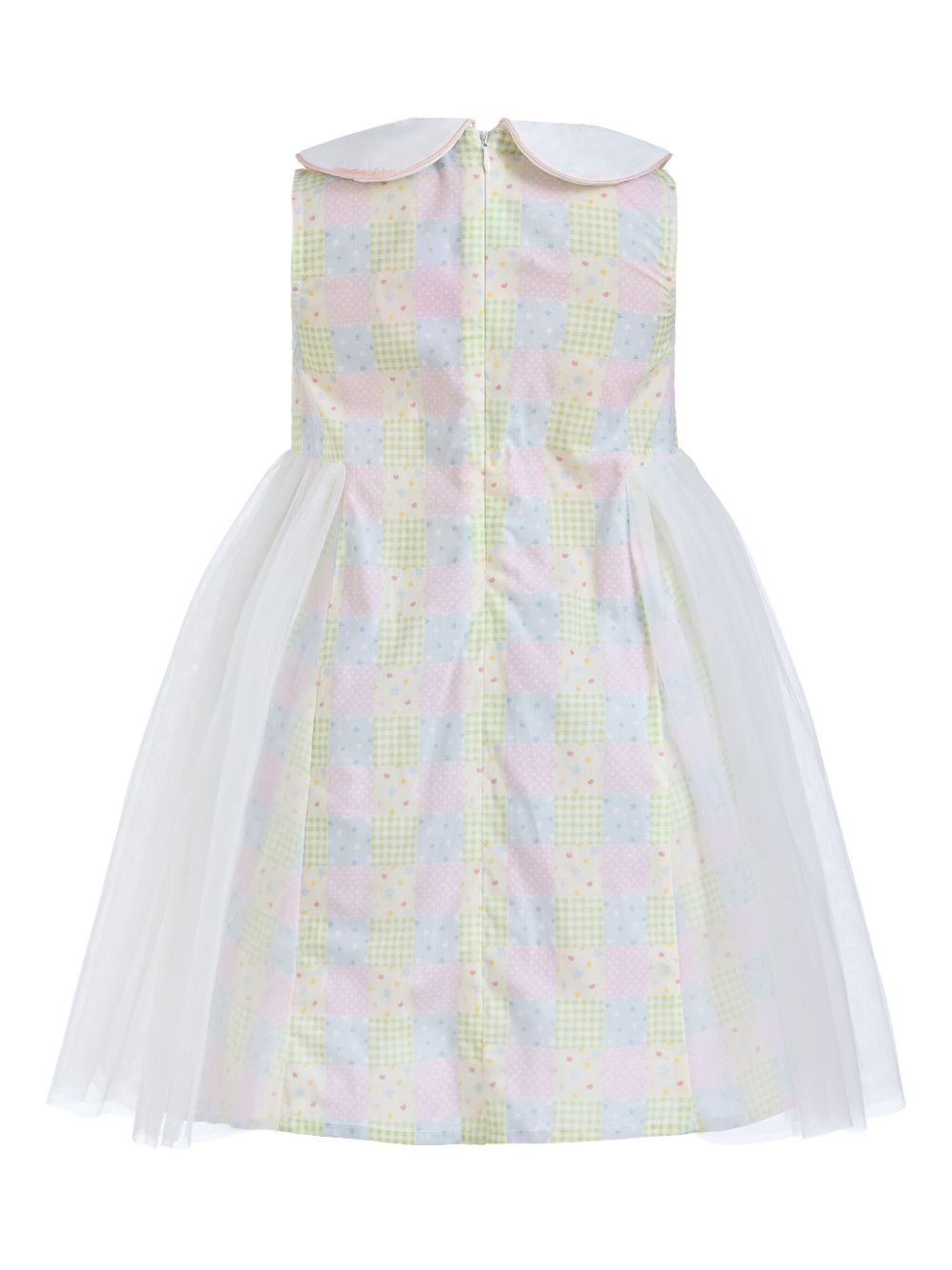 Gingham tulle dress - White