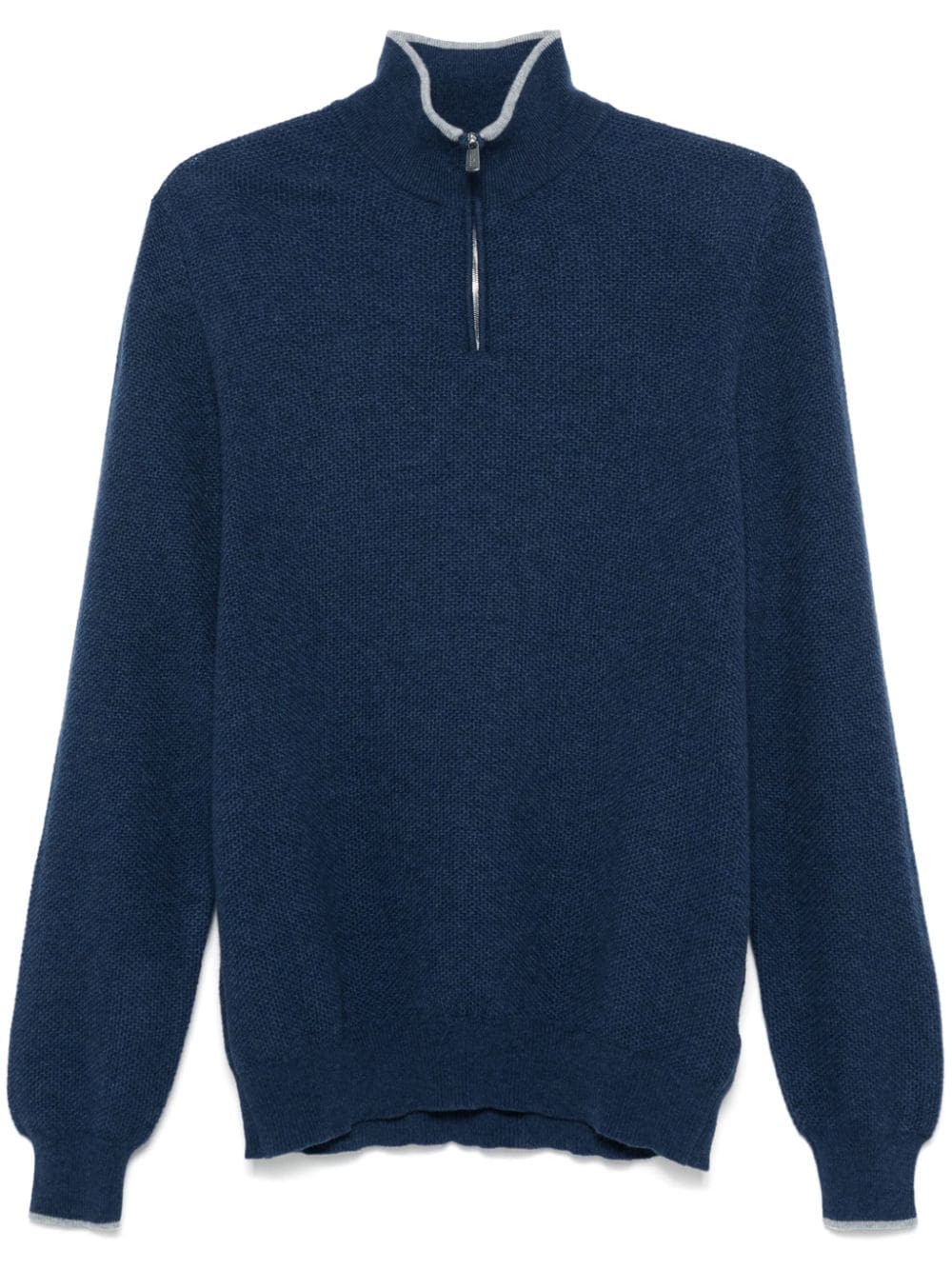 Cashmere Half-Zip Sweater — Navy