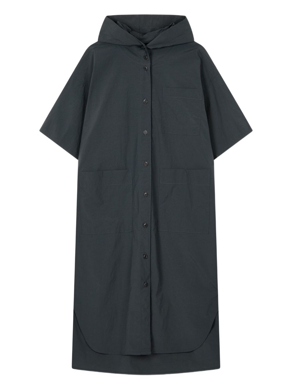 Hooded utility raincoat - Brown