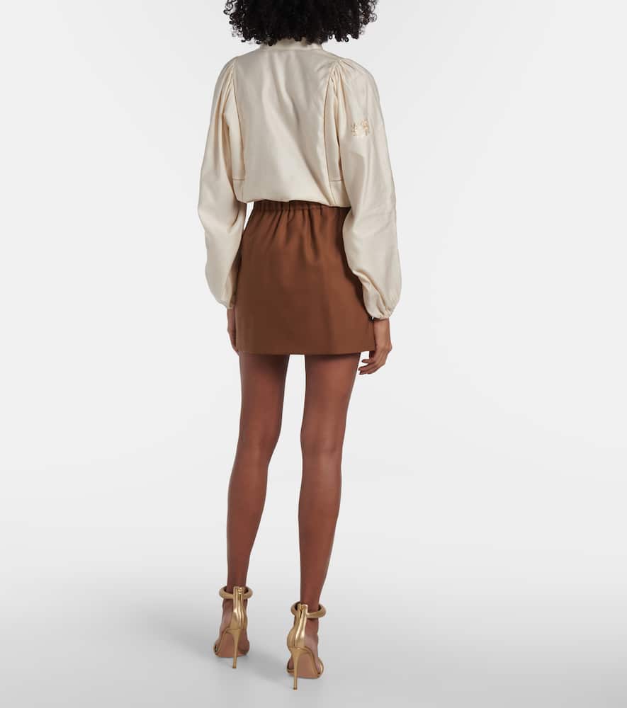 Max Mara Tabarin wool and silk-blend miniskirt