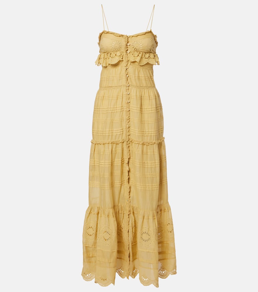 Paule lace-trimmed cotton maxi dress