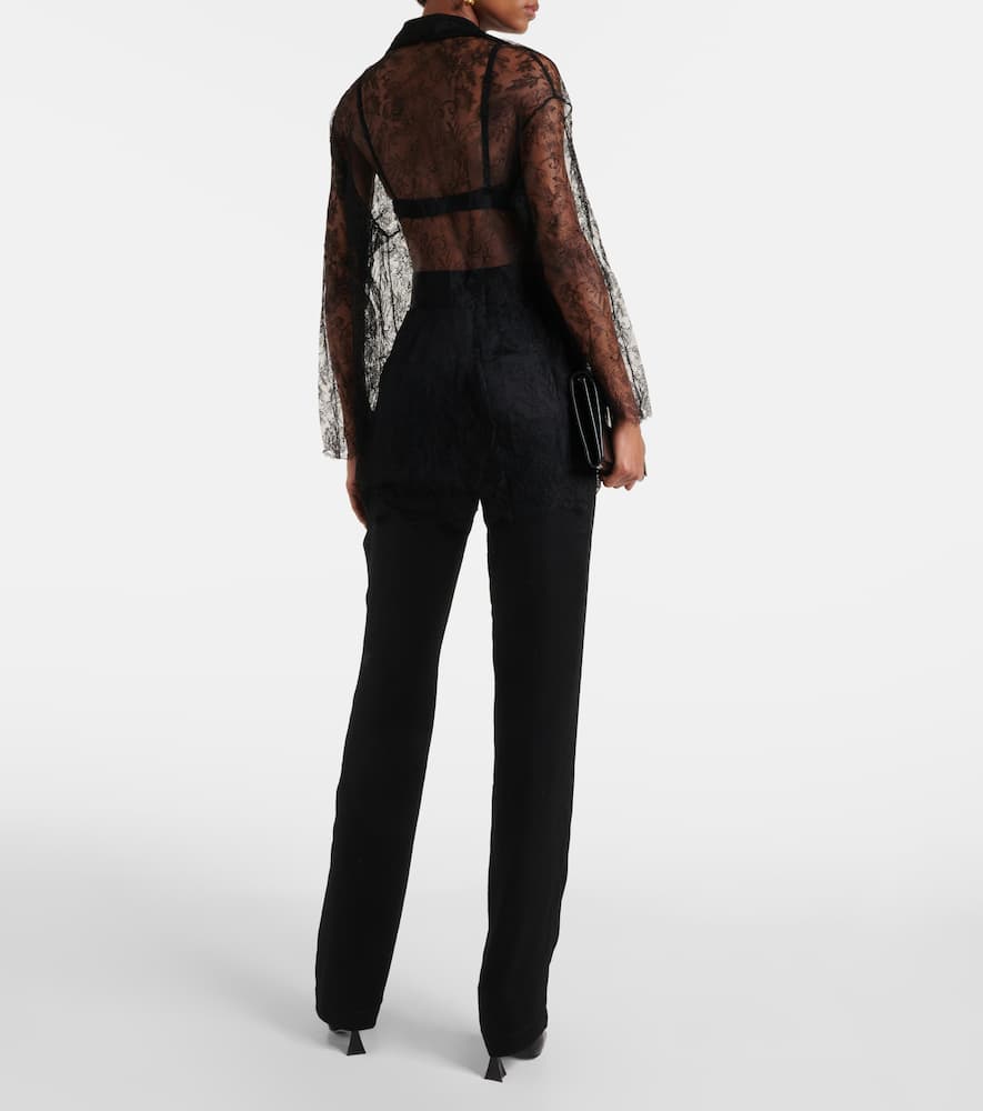 Lucie floral lace silk top