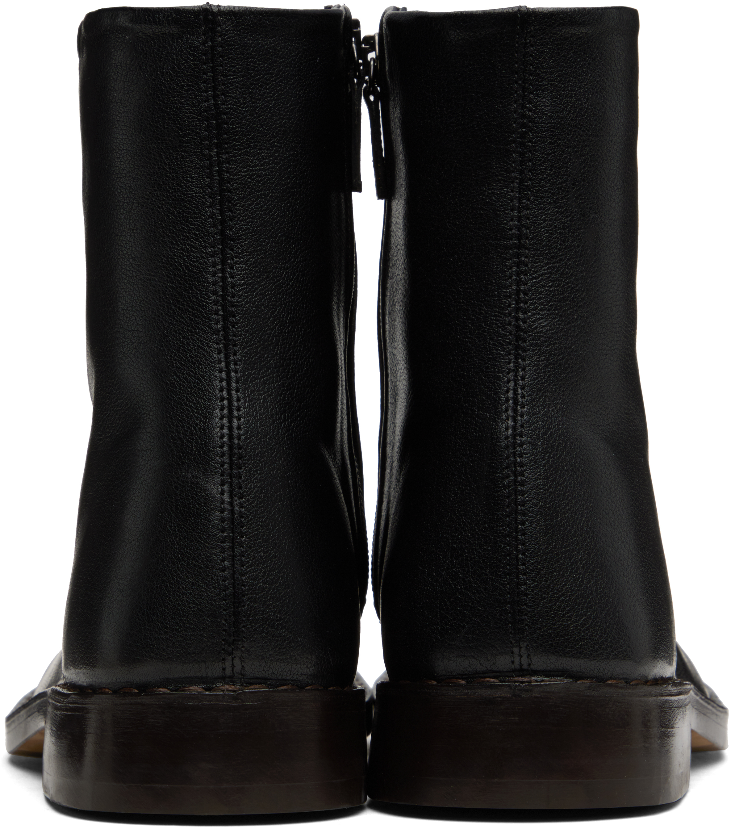 LEMAIRE Black Piped Zipped Boots