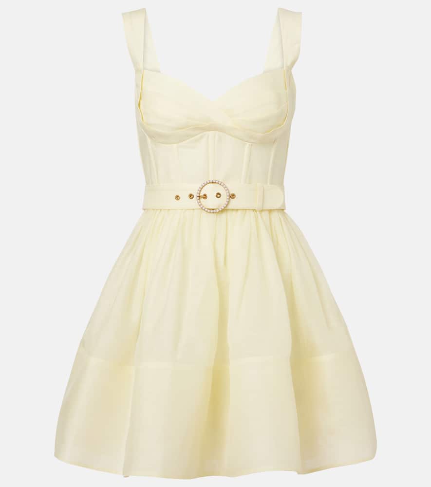 Dawning linen and silk minidress