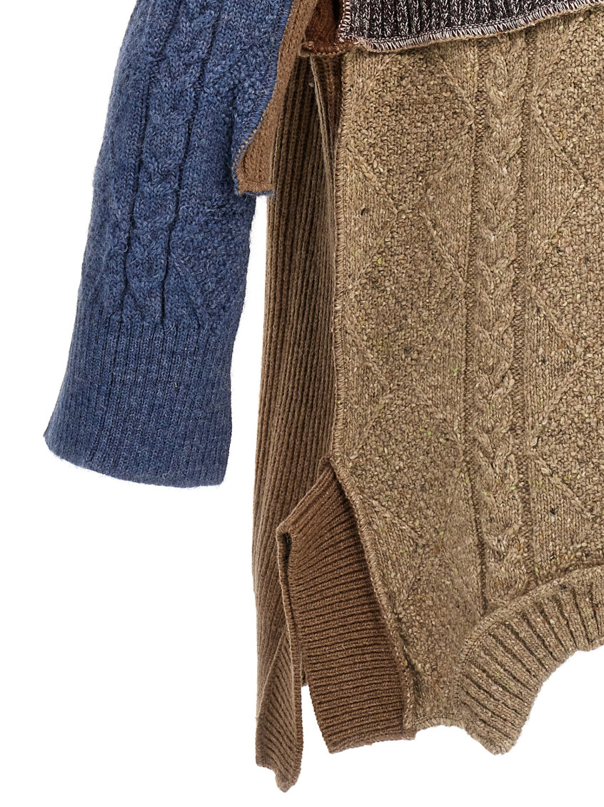 Wool Patchwork Cardigan