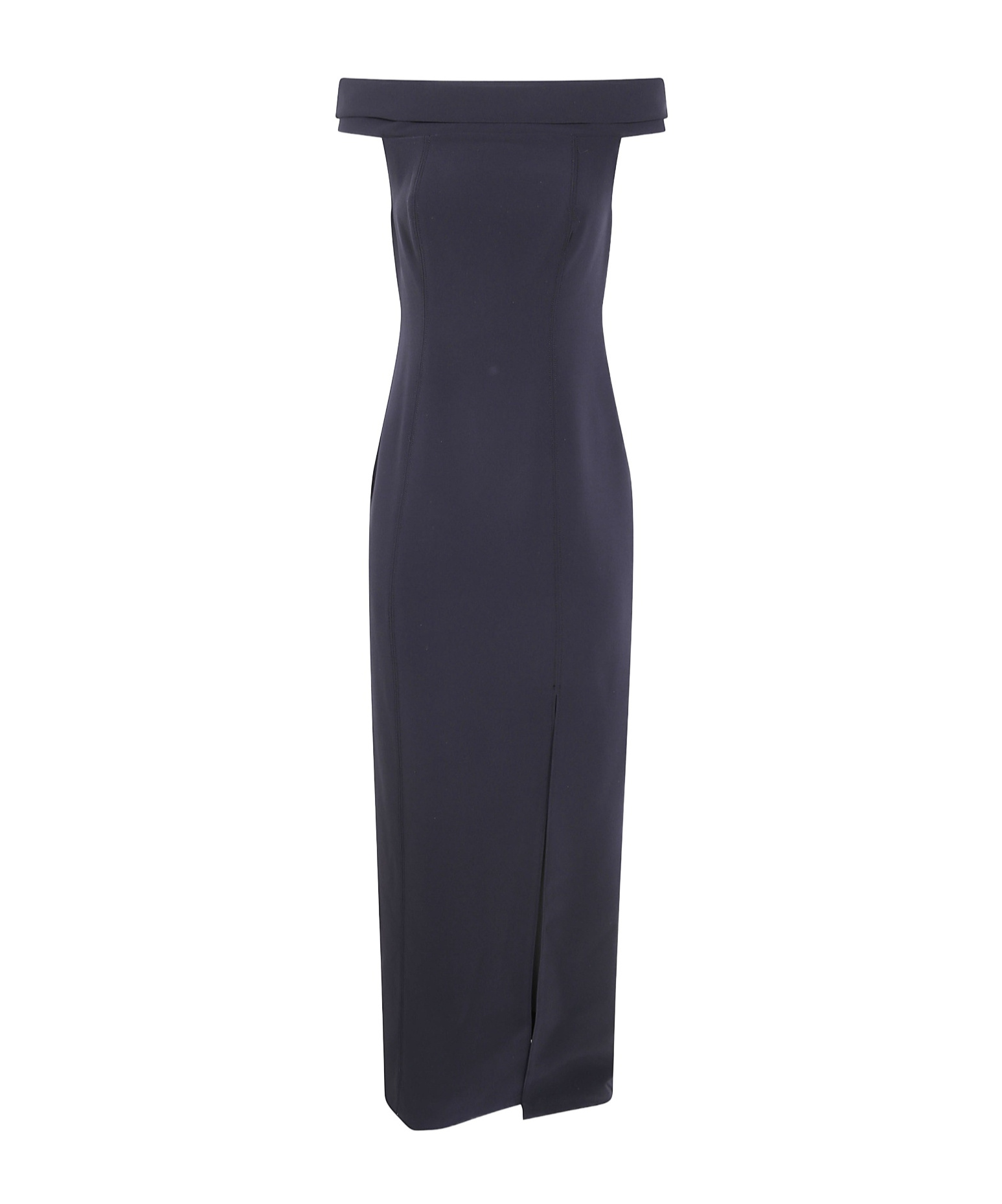 Off-shoulder split maxi dress