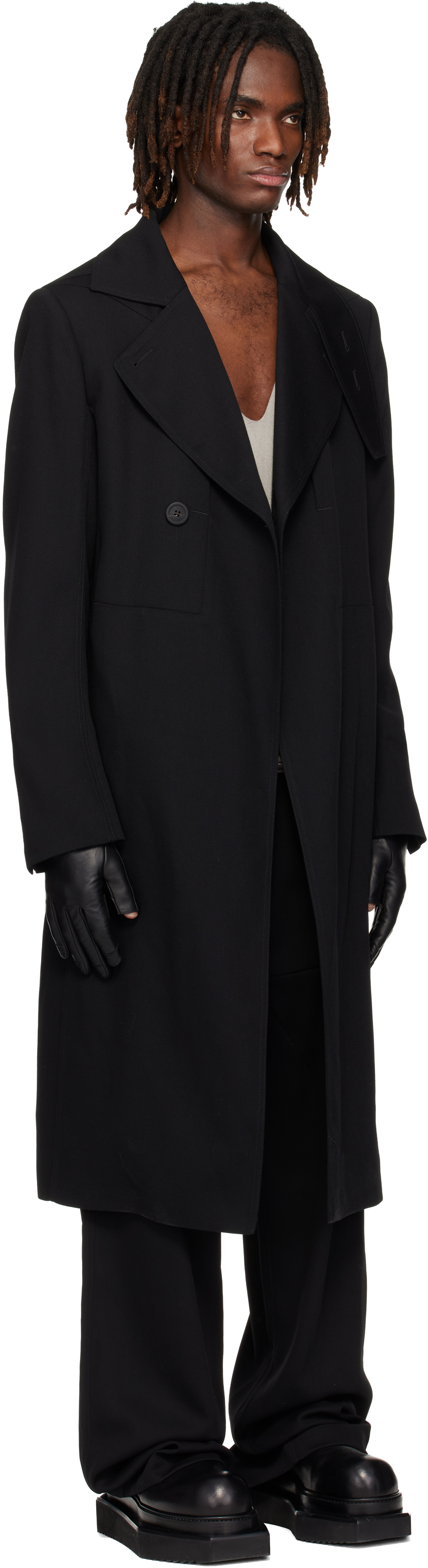 Black Temple Drella Trench Coat