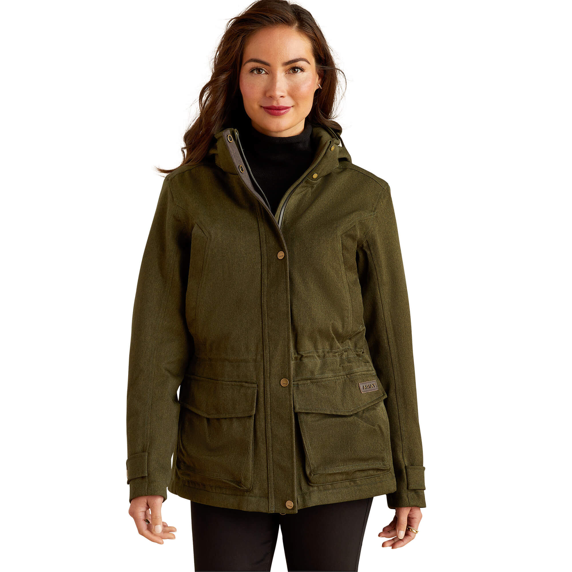 Women's Rhodium Waterproof Insulated Parka Jacket Long Sleeve in Rosin