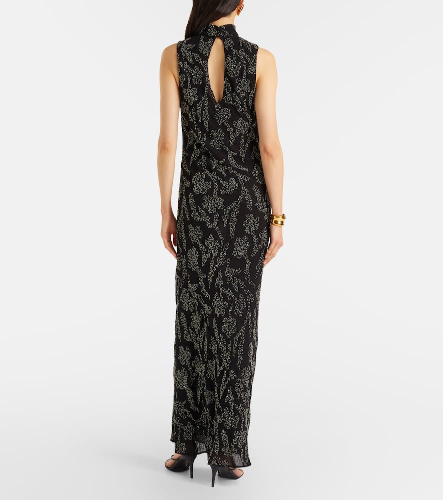 Sylven beaded georgette maxi dress