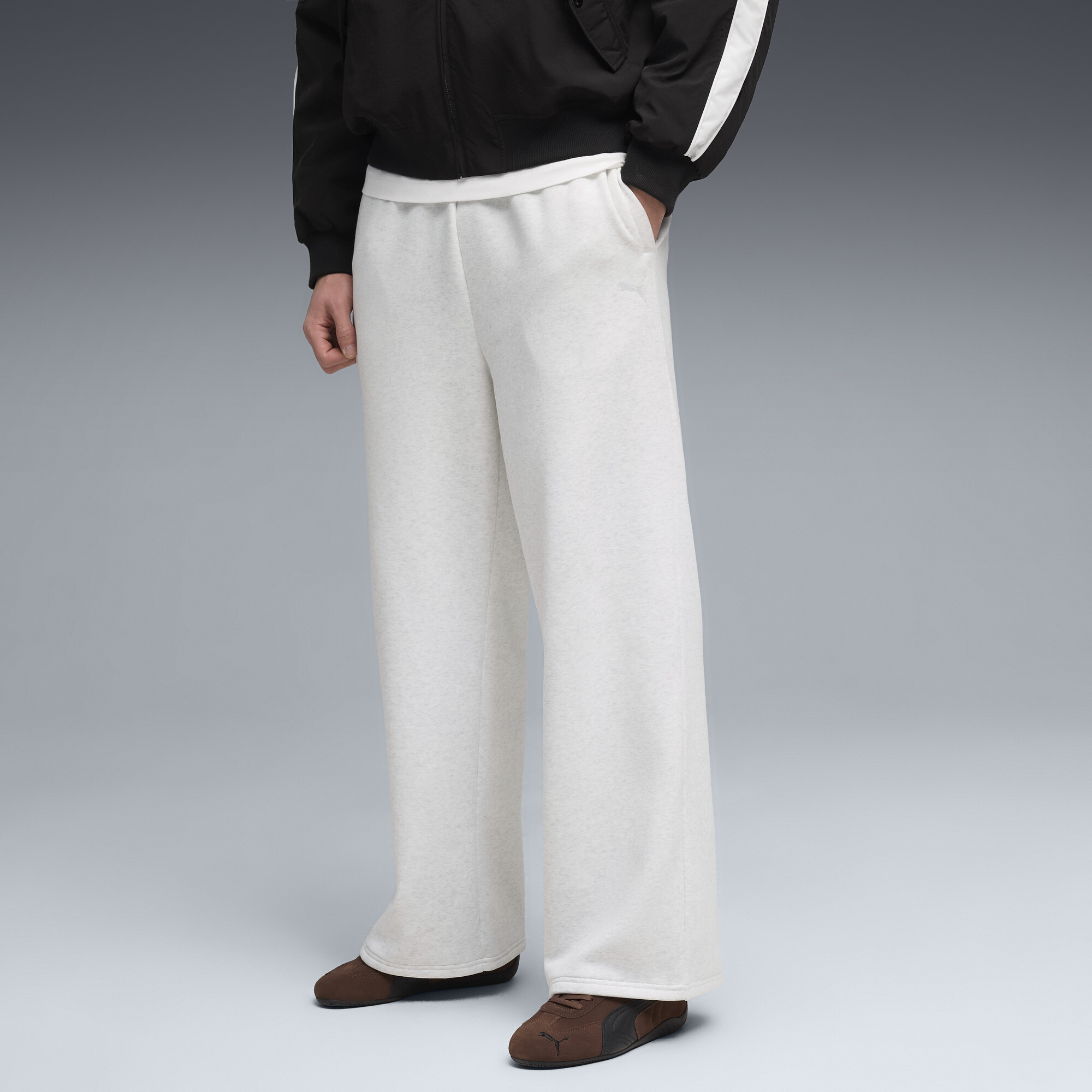 PUMA Wardrobe Essentials Men's Wide Leg Sweatpants in White