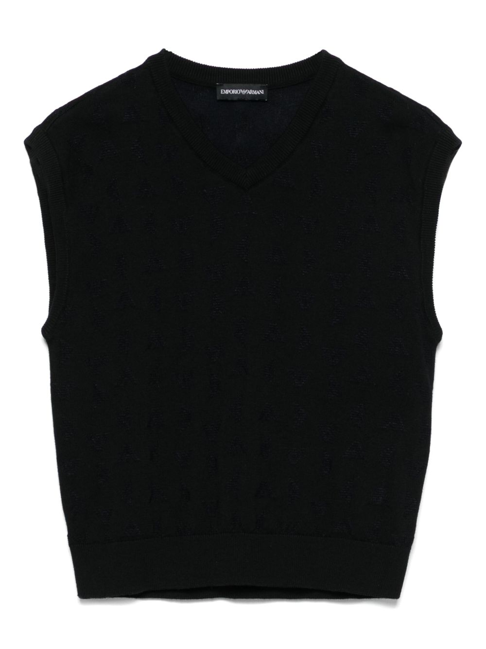 Logo-jacquard vest - Blue