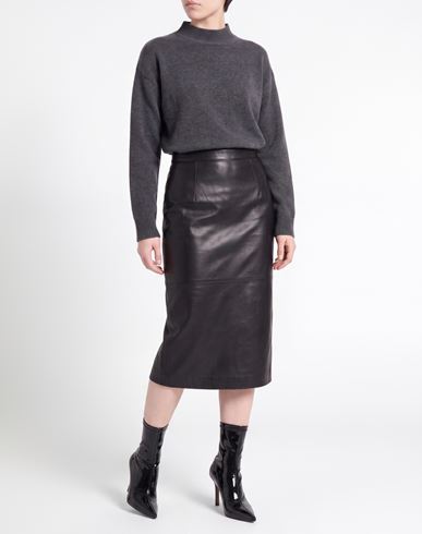 Woman Midi skirt Black Size 10 Lambskin