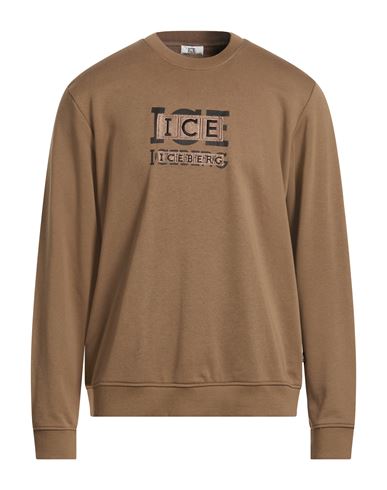Man Sweatshirt Taupe Size XL Cotton, Viscose