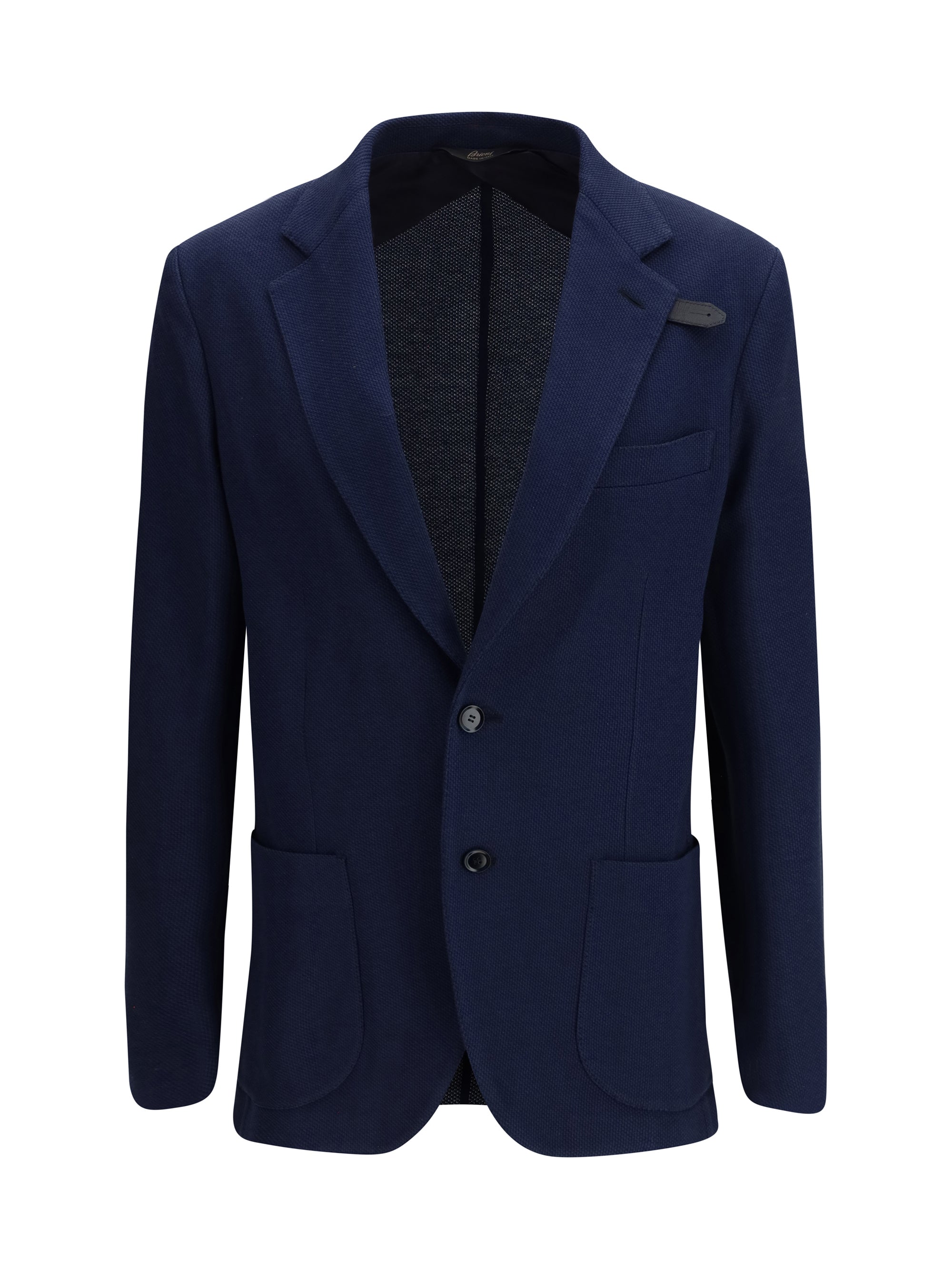 Jersey Silk-Cotton Blazer — Navy