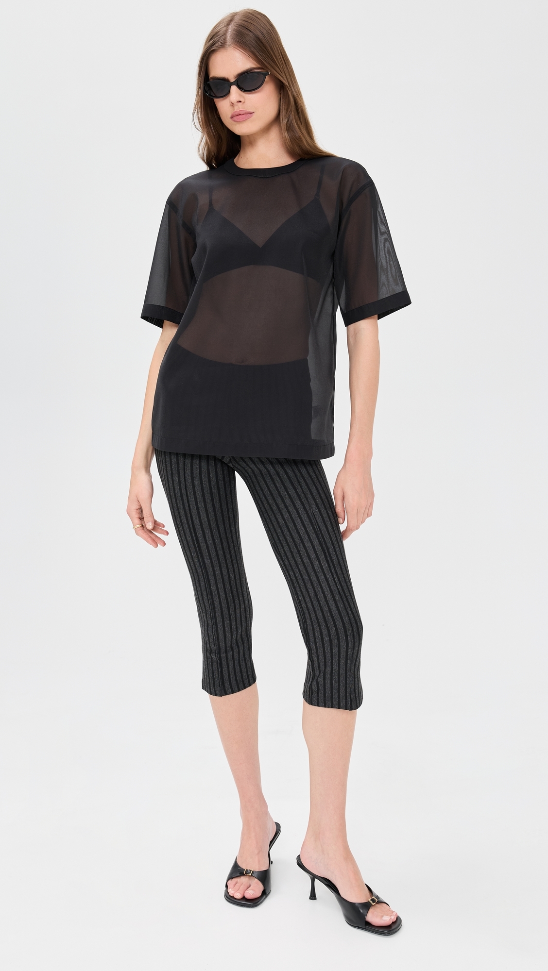 Delilah Pants Charcoal/Black Stripe
