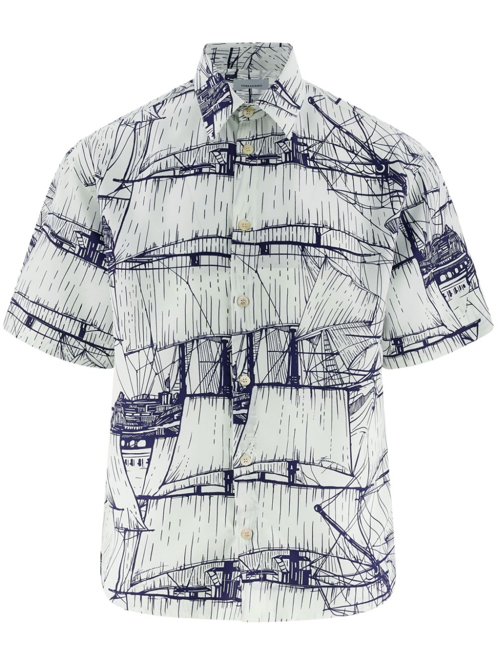 The Veliero print silk shirt - White