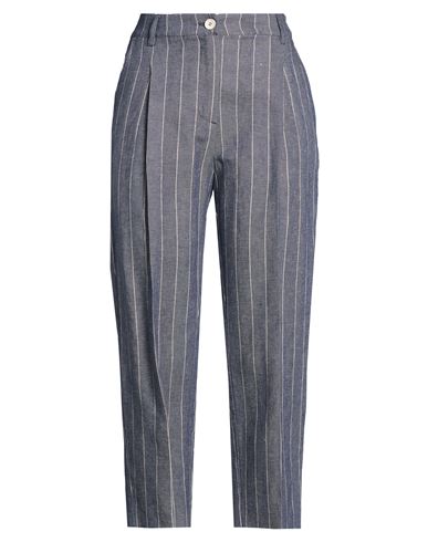 Woman Pants Grey Size 4 Cotton, Linen