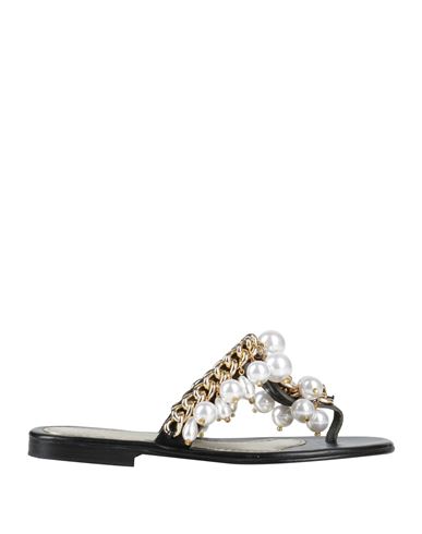 Elina Linardaki Woman Thong sandal Black Size 5 Leather