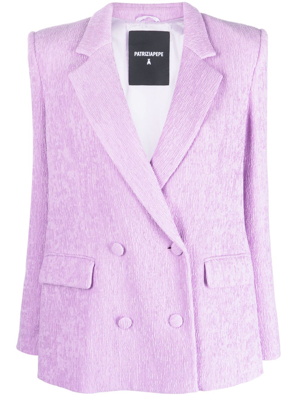 Notched-lapels double-breasted blazer - Purple