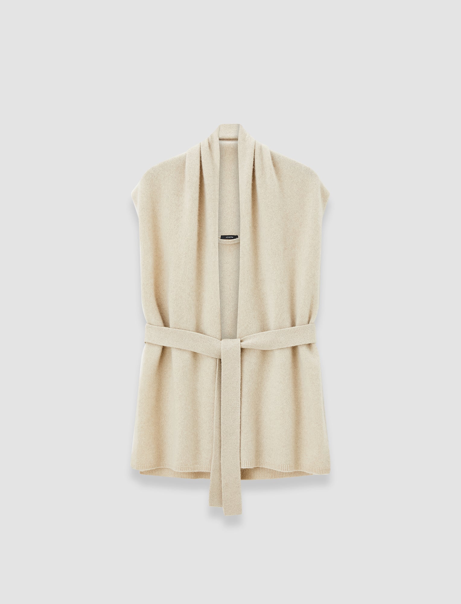 Brushed Cashmere Sleeveless Wrap - L