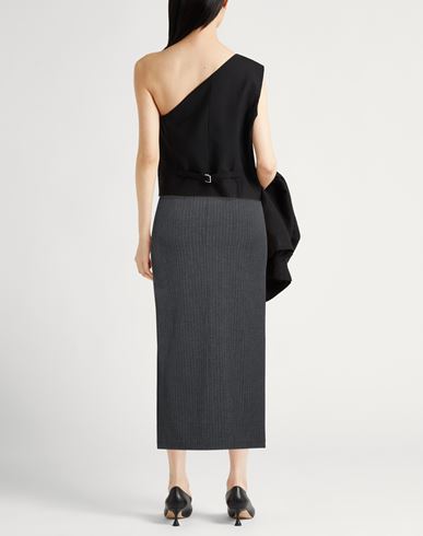 Woman Maxi skirt Grey Size 8 Polyester, Viscose, Elastane