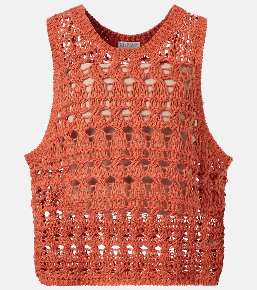 Jute and cotton-blend sweater vest