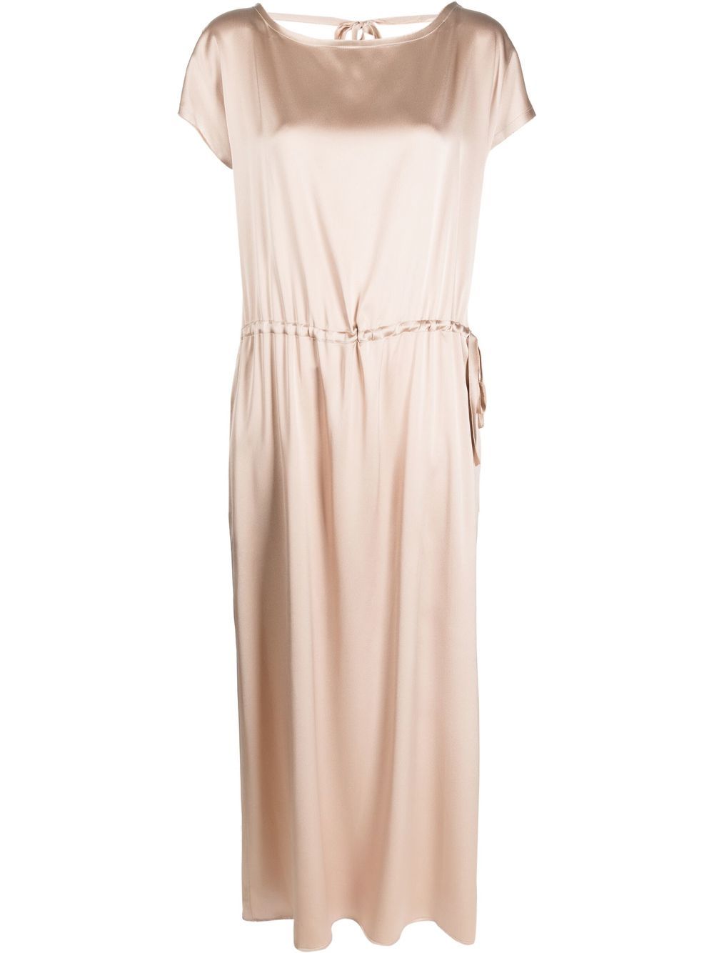 V-back satin dress - Neutrals