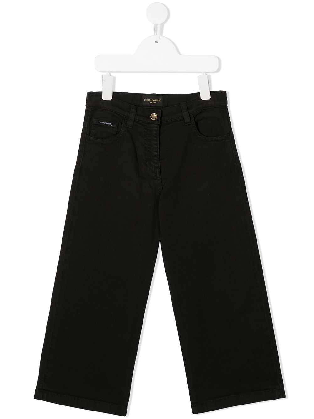 Logo-patch wide-leg jeans - Brown